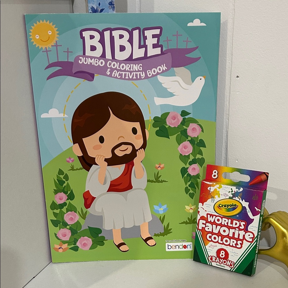 Bible Jumbo Coloring & Activity Book with Crayons